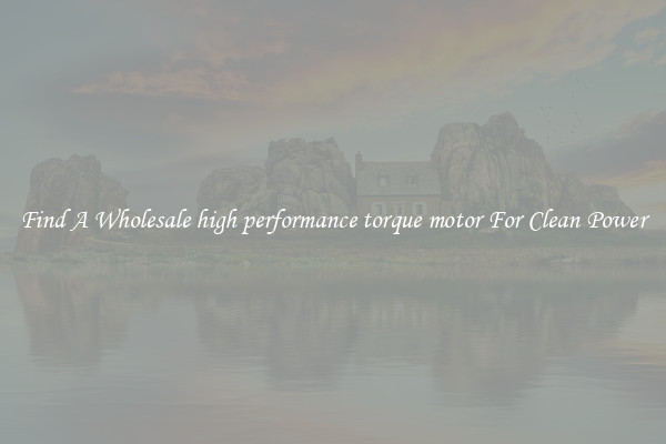 Find A Wholesale high performance torque motor For Clean Power