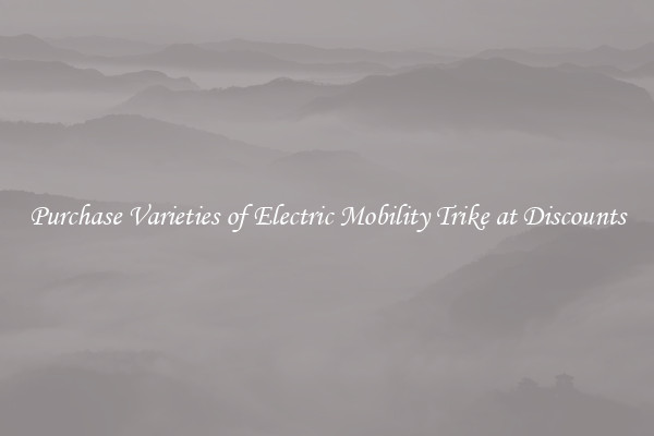 Purchase Varieties of Electric Mobility Trike at Discounts