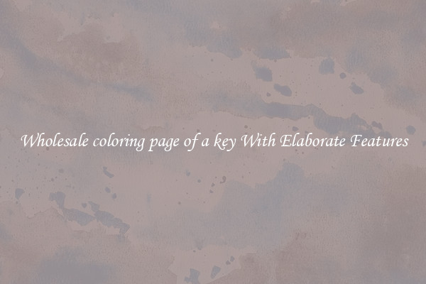 Wholesale coloring page of a key With Elaborate Features