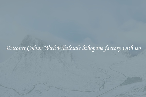Discover Colour With Wholesale lithopone factory with iso