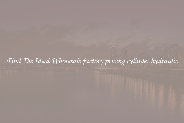 Find The Ideal Wholesale factory pricing cylinder hydraulic